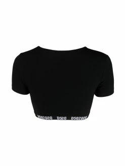 Dsquared2 haut crop à bande logo