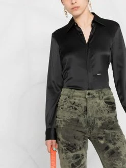 Dsquared2 chemise en satin à manches longues