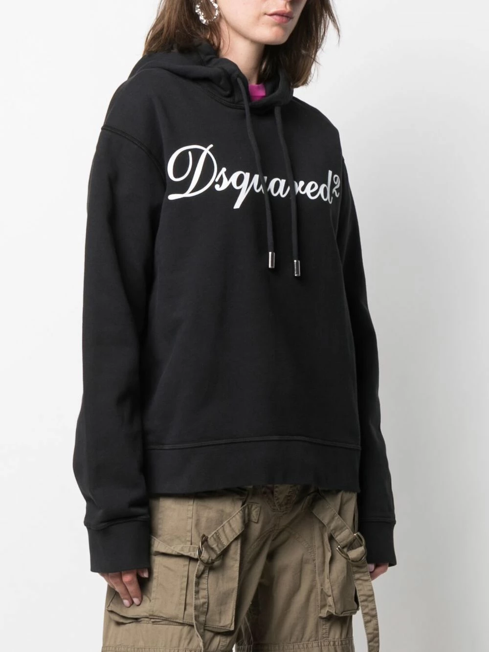 Promos Dsquared2 Hoodie à logo imprimé hoodies femme 5 Dsquared2 hoodie à logo imprimé