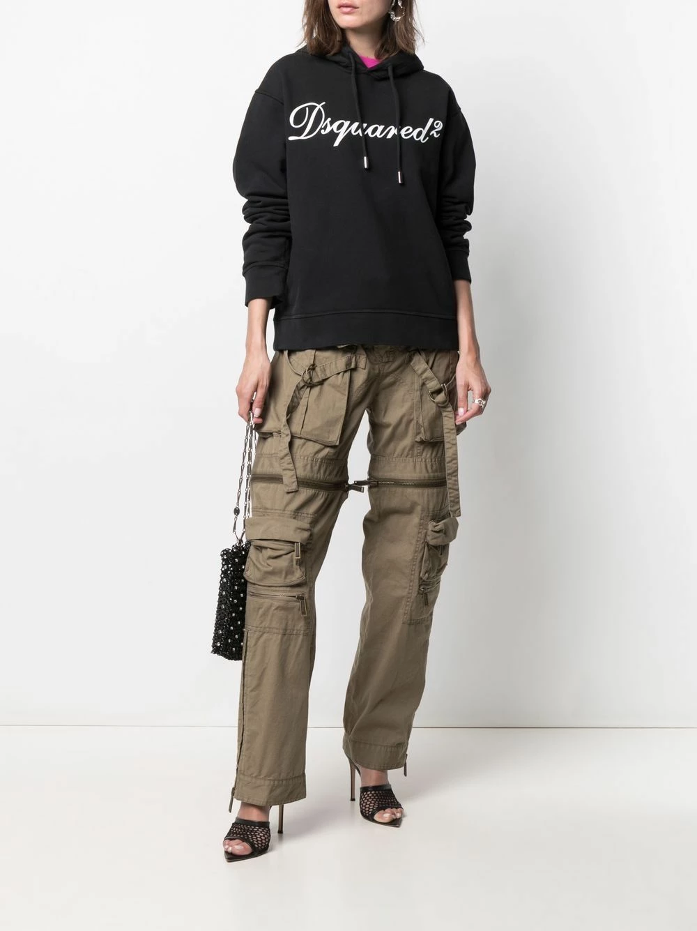 Promos Dsquared2 Hoodie à logo imprimé hoodies femme 4 Dsquared2 hoodie à logo imprimé