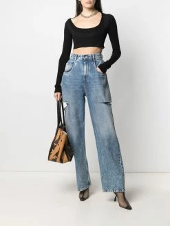 Dsquared2 haut crop à col arrondi