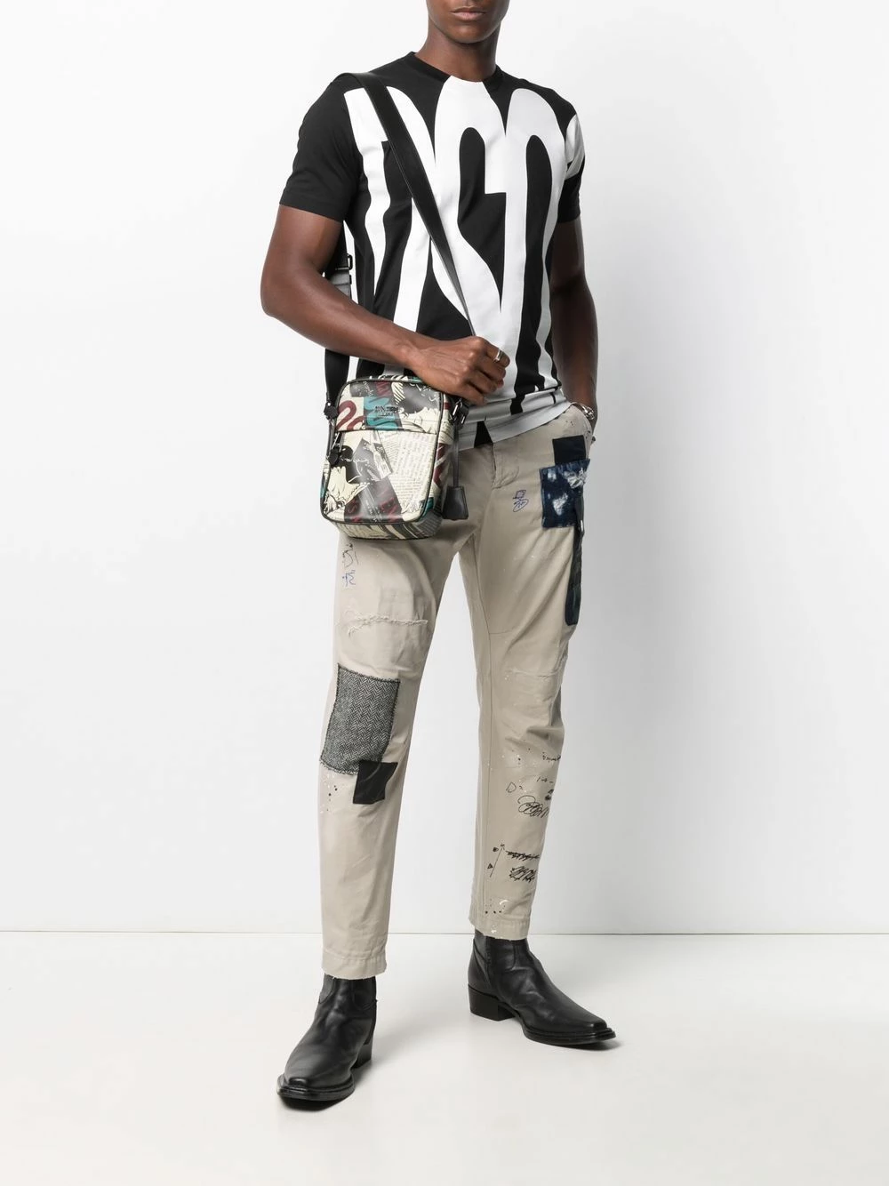 Dsquared2 Pas Cher Pantalon court à détail de patch pantalons courts homme 4 Dsquared2 pantalon court à détail de patch