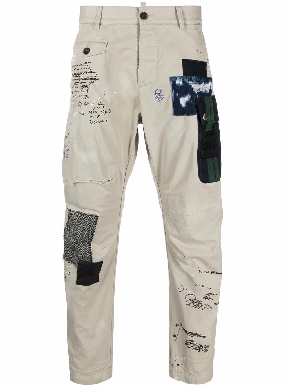 Dsquared2 Pas Cher Pantalon court à détail de patch pantalons courts homme 3 Dsquared2 pantalon court à détail de patch