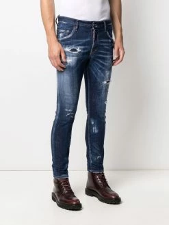 Dsquared2 jean slim à détails effilochés