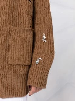 Produit de première qualité Dsquared2 Cardigan à ornements en cristal cardigans femme 12 Dsquared2 cardigan à ornements en cristal