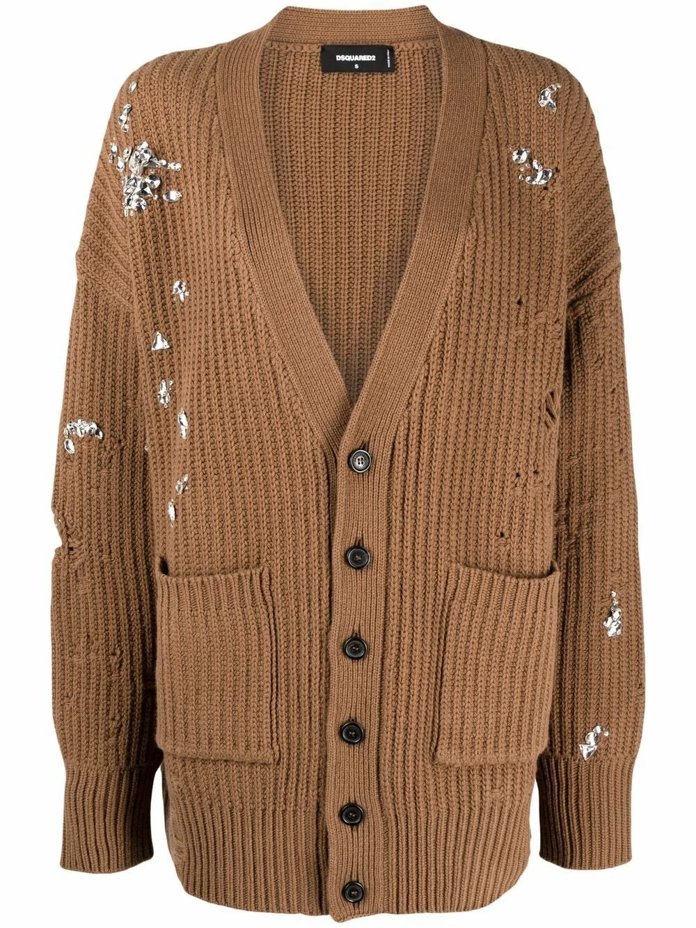 Produit de première qualité Dsquared2 Cardigan à ornements en cristal cardigans femme 3 Dsquared2 cardigan à ornements en cristal