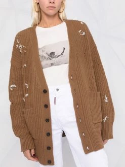 Produit de première qualité Dsquared2 Cardigan à ornements en cristal cardigans femme 10 Dsquared2 cardigan à ornements en cristal