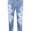 Dsquared2 jean court à effet usé