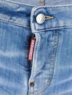 Dsquared2 jean court à effet usé