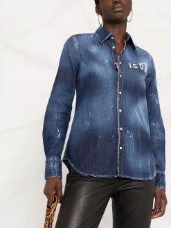 Dsquared2 short en jean à logo brodé