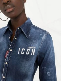 Dsquared2 short en jean à logo brodé