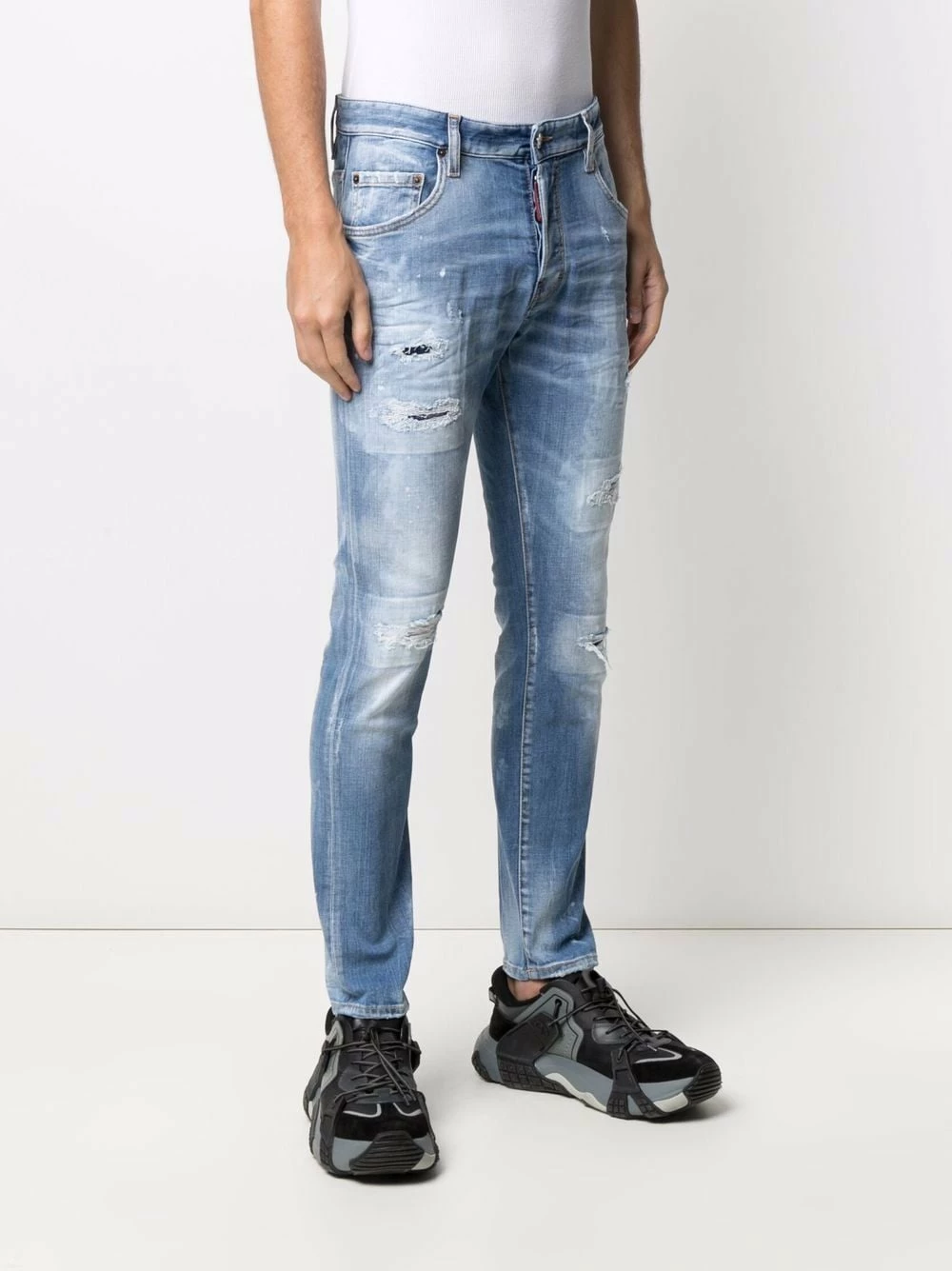 Dsquared2 Un Tarif Préférentiel Jean skinny à effet taches de peinture jeans skinny homme 5 Dsquared2 jean skinny à effet taches de peinture