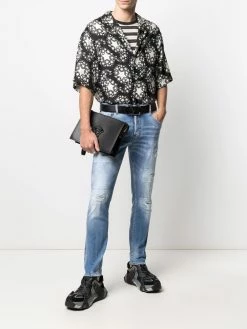 Dsquared2 jean skinny à effet taches de peinture