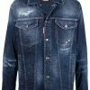 Dsquared2 veste en jean à détails effilochés