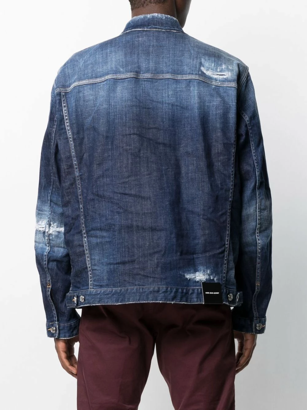 Plus Bas Prix De Vente Dsquared2 Veste en jean à détails effilochés vestes en jean homme 6 Dsquared2 veste en jean à détails effilochés