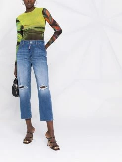 Dsquared2 jean court à effet usé