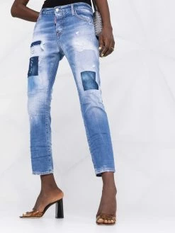 Dsquared2 jean court à effet usé