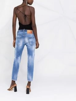 Dsquared2 jean court à effet usé