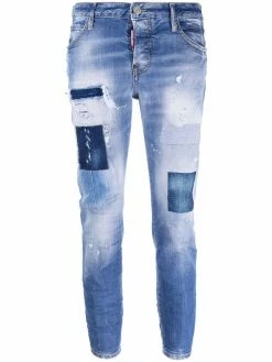 Dsquared2 jean court à effet usé