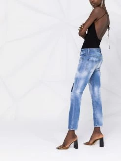 Dsquared2 jean court à effet usé