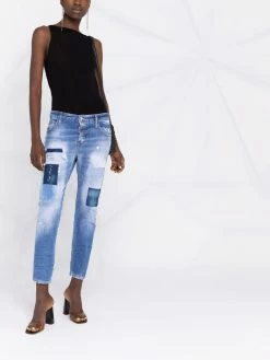 Dsquared2 jean court à effet usé