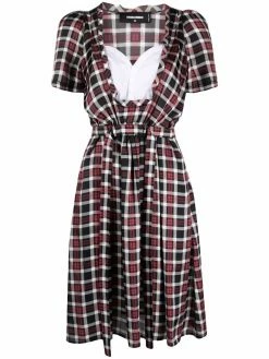 Dsquared2 robe superposée à carreaux Madras