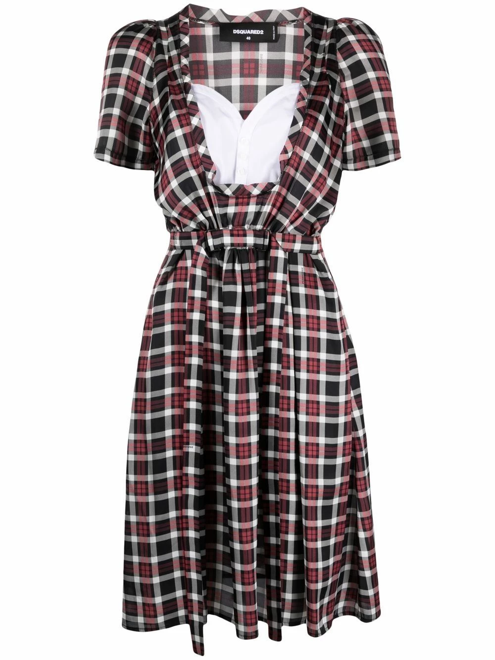 Dsquared2 Robe superposée à carreaux Madras Prix Allégé robes de jour femme 3 Dsquared2 robe superposée à carreaux Madras