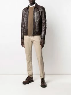 Dsquared2 veste en cuir à détails de clous