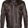 Dsquared2 veste en cuir à détails de clous