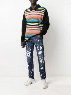 Dsquared2 jean droit à effet délavé