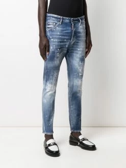 Dsquared2 jean court à effet usé