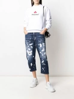 Dsquared2 jean court à effet délavé