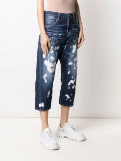 Dsquared2 jean court à effet délavé