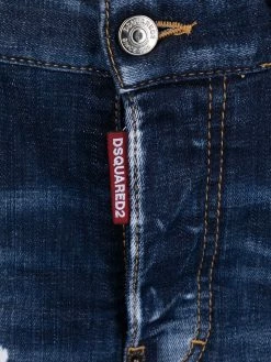 Dsquared2 jean court à effet délavé