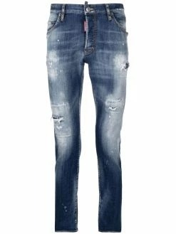 Dsquared2 jean skinny à effet usé