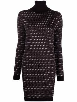 Dsquared2 robe en intarsia à col roulé