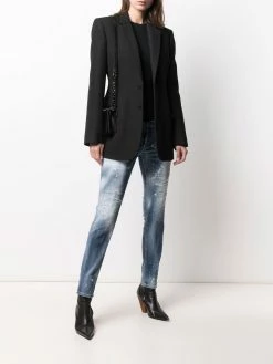 Dsquared2 jean taille-basse à effet usé