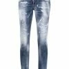 Dsquared2 jean taille-basse à effet usé