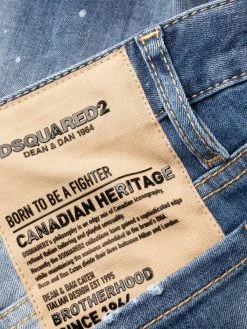 Dsquared2 jean taille-basse à effet usé