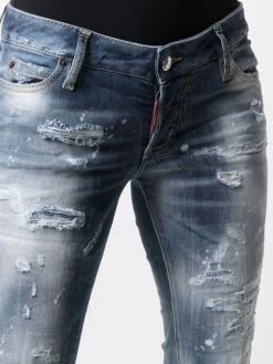 Dsquared2 jean taille-basse à effet usé