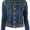 Dsquared2 veste en jean crop ornée de chaînes