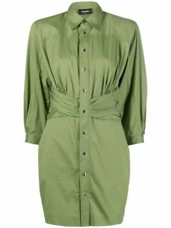 Dsquared2 robe-chemise à fronces