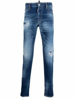 Dsquared2 jean slim à effet usé