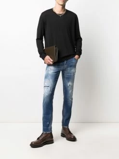 Dsquared2 jean skinny à effet usé