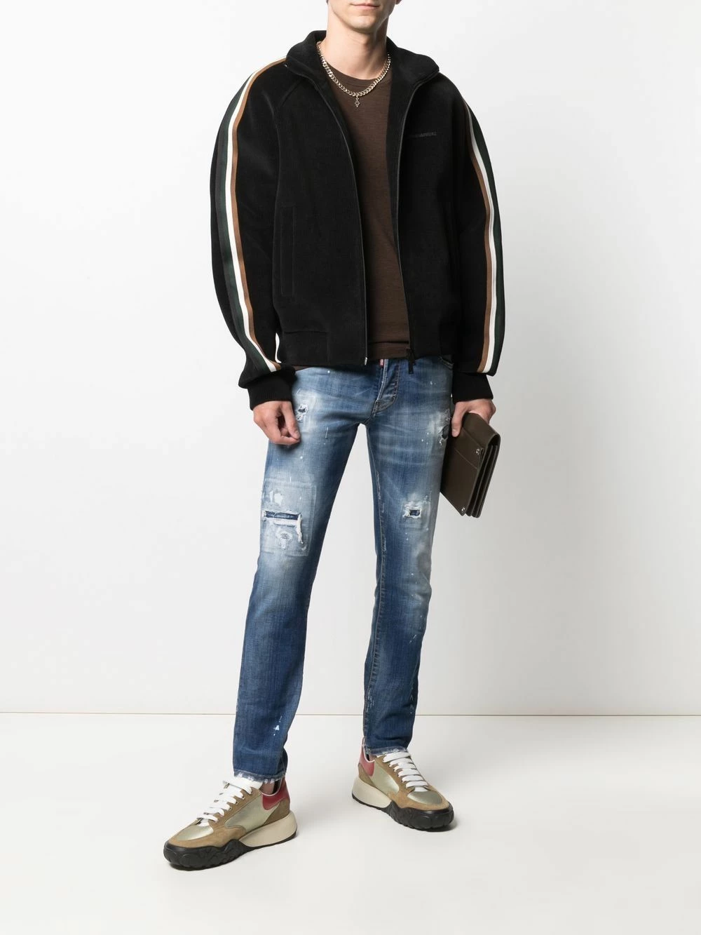 Prix Jamais Vus Dsquared2 Veste de sport à bandes rayées coupe-vents & vestes de sport homme 4 Dsquared2 veste de sport à bandes rayées