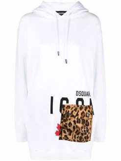Dsquared2 robe-hoodie à logo imprimé
