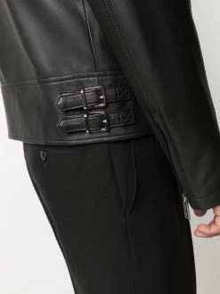 Dsquared2 Veste zippée en cuir grainé Réduction vestes en cuir homme 11 Dsquared2 veste zippée en cuir grainé