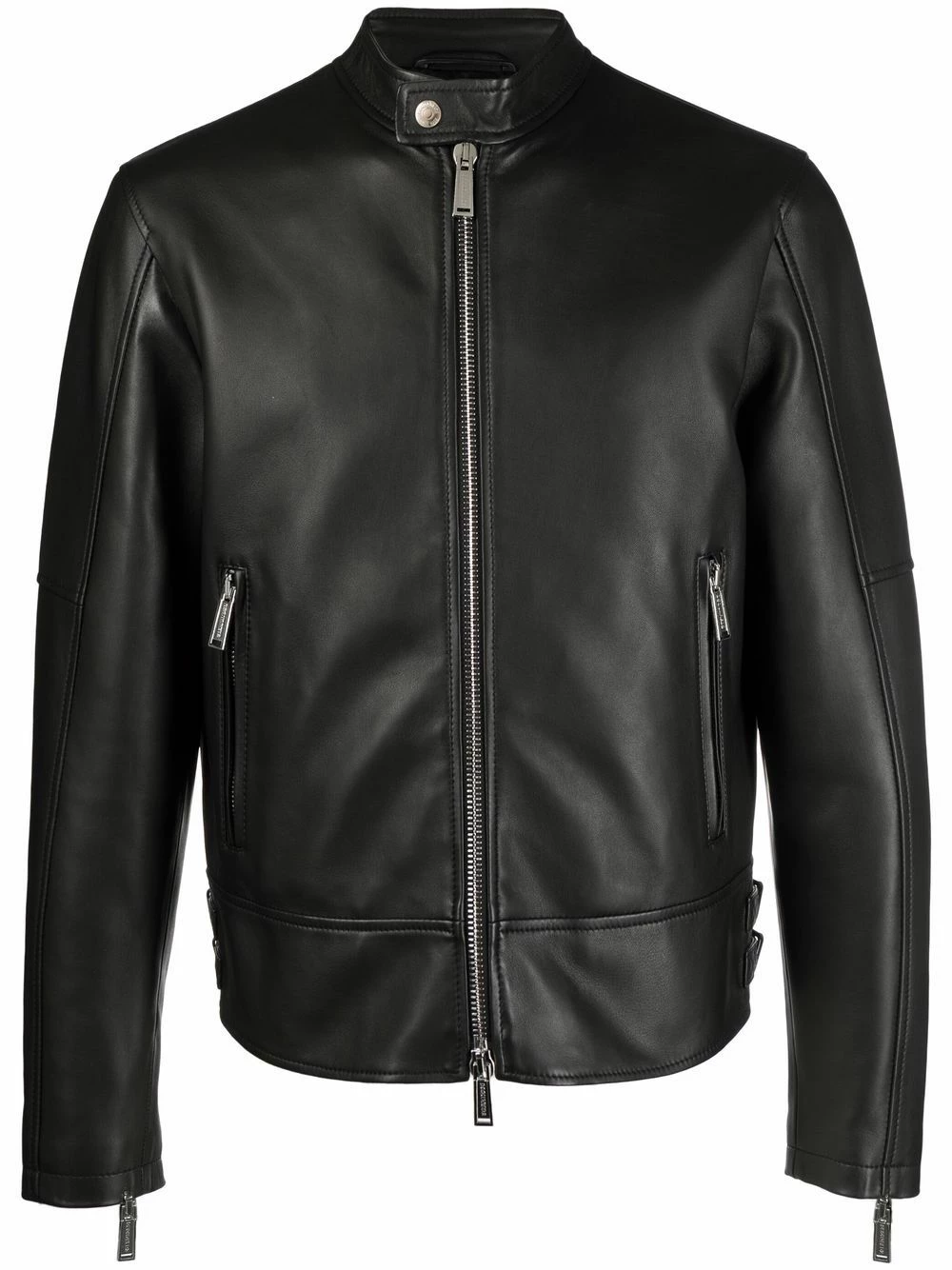 Dsquared2 Veste zippée en cuir grainé Réduction vestes en cuir homme 3 Dsquared2 veste zippée en cuir grainé