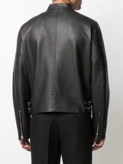 Dsquared2 Veste zippée en cuir grainé Réduction vestes en cuir homme 10 Dsquared2 veste zippée en cuir grainé