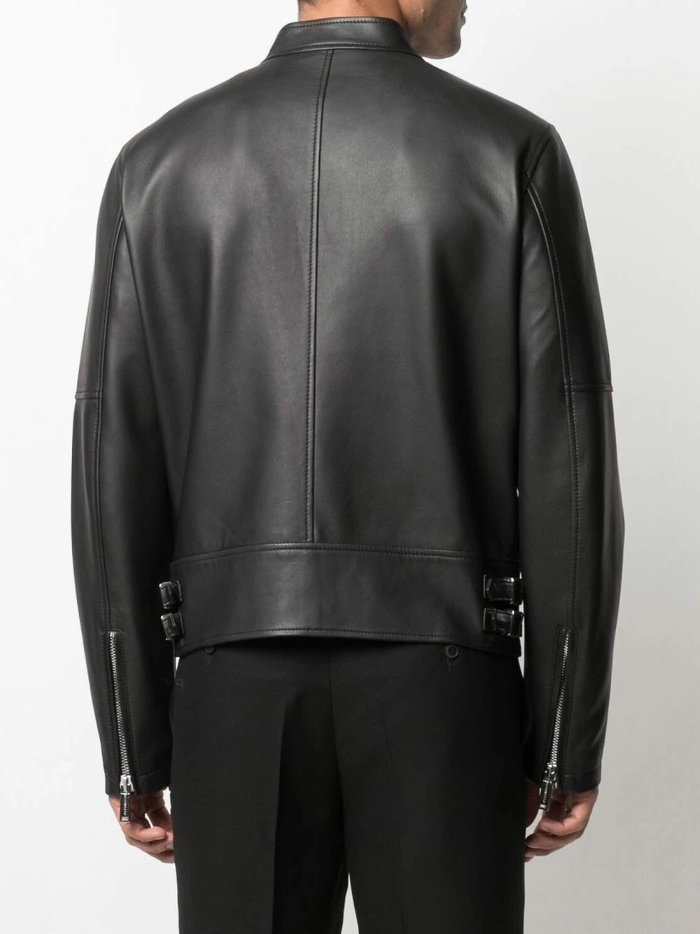 Dsquared2 Veste zippée en cuir grainé Réduction vestes en cuir homme 6 Dsquared2 veste zippée en cuir grainé